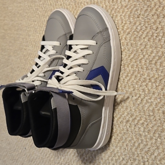Converse Gray and Blue High-Top Sneakers - Picture 2 of 6
